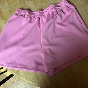 Athletic Pink Shorts with Elastic Waistband